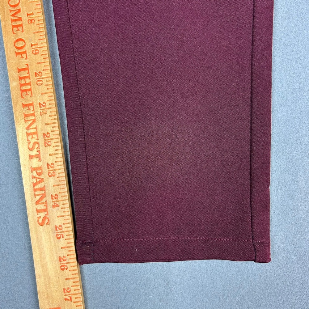 Plaid&Plain Dress Pants Skinny Fit Mens 34x26 Burgundy 6101# - Picture 9 of 12